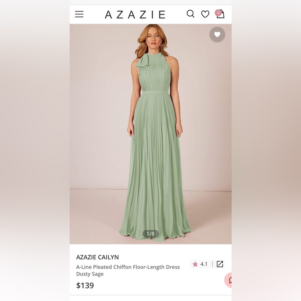 Azazie Dusty Sage Bridesmaid dress. Worn once